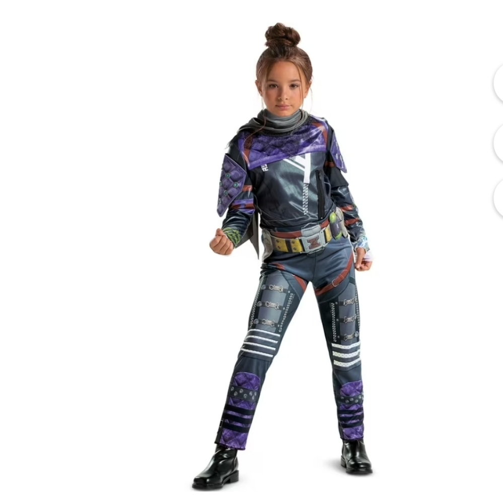 Disguise Deluxe Kids Apex WRAITH Purple and Black Costume SZ XL 14/16